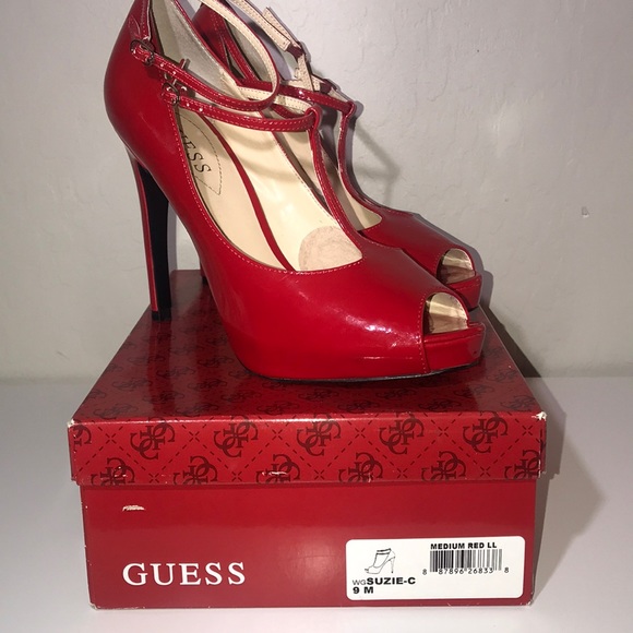 Guess | Suzie Red Patent Leather Platform Pumps - Picture 6 of 6